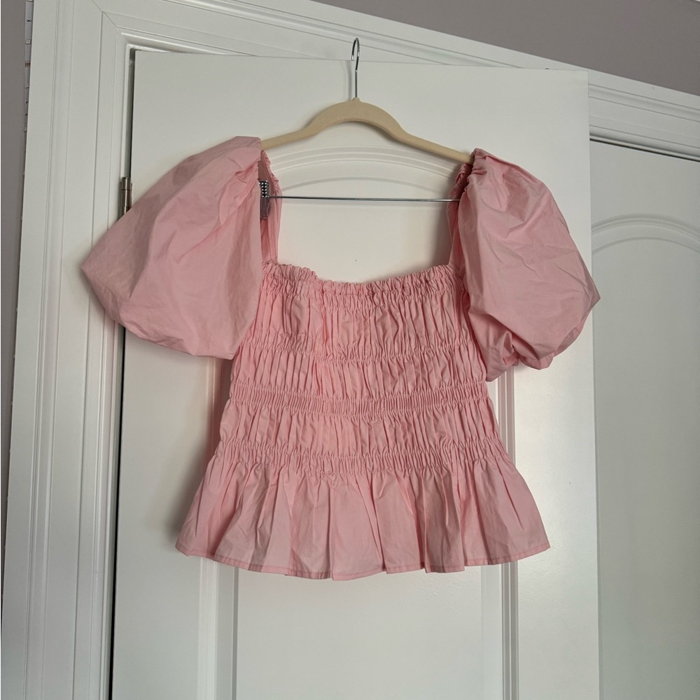 ASTR The Label Pink puff sleeve top